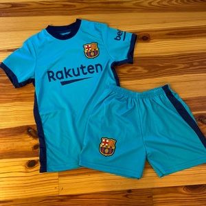 Messi soccer jersey and shorts